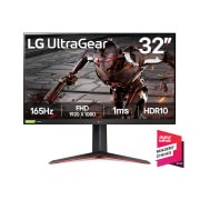 Vista frontal de Monitor Gamer 32 Pulgadas FHD LG UltraGear 165Hz 1Ms y AMD FreeSynC 32GN55R-B